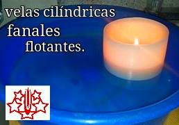 velas cilindricas fanales flotantes