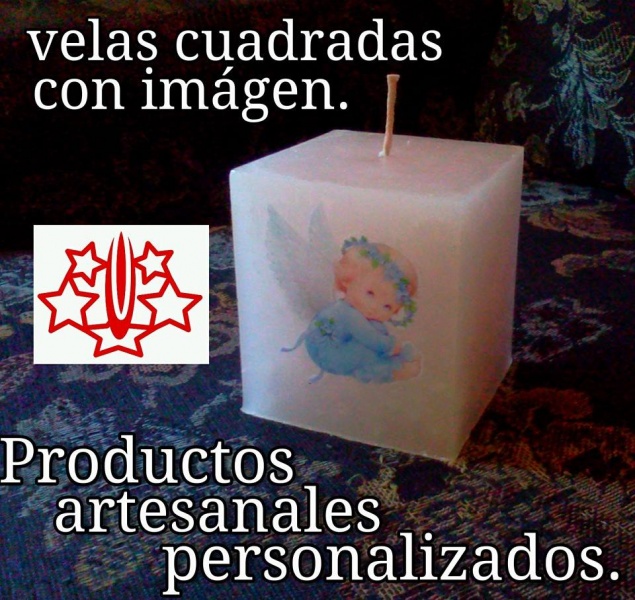 velas cuadradas con imagen