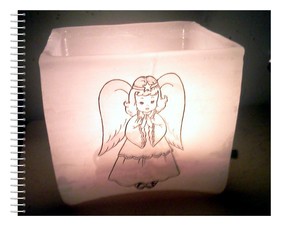 velas cuadradas en forma de pantallas con imagen (velas fanales)