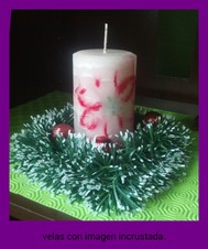 velas cilindricas incrustadas